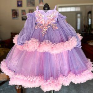 Kids Two Layered Boho Ballgown
